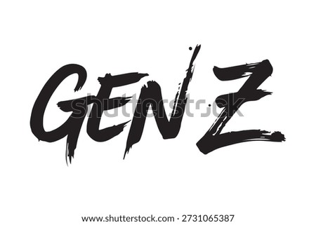 gen z text lettering calligraphy