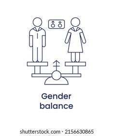 Gender Balance Icon, ESG Social Concept. Vector Illustration Isolated On A White Background.