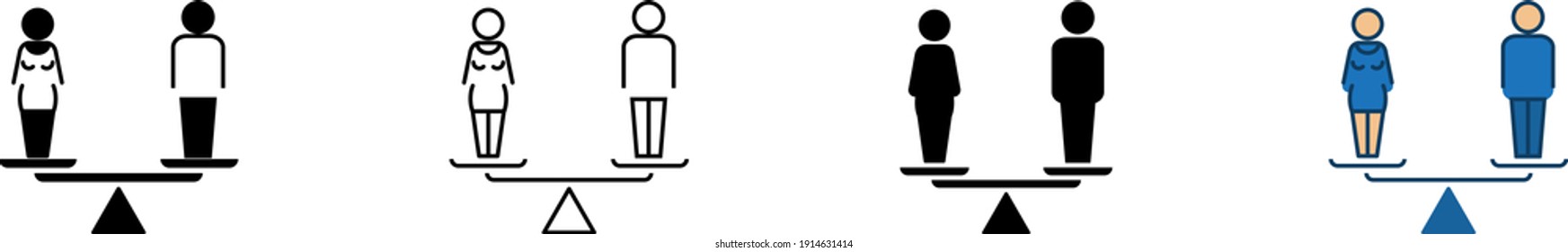 Icono de equilibrio de género, vector