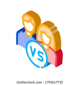 Gender Battle Icon Vector. Isometric Gender Battle sign. color isolated symbol illustration