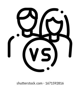 Gender Battle Icon Vector. Outline Gender Battle Sign. Isolated Contour Symbol Illustration