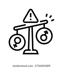 gender bias line icon vector. gender bias sign. isolated contour symbol black illustration