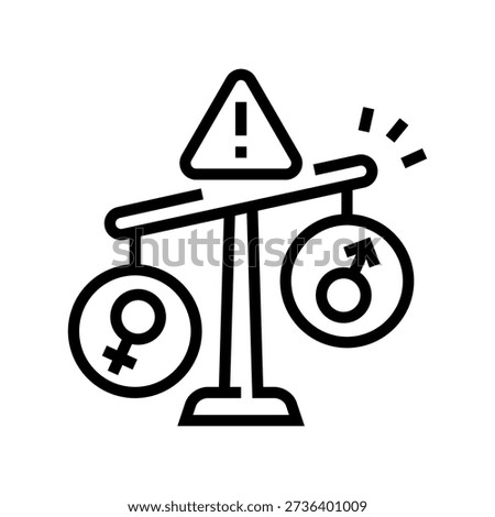 gender bias line icon vector. gender bias sign. isolated contour symbol black illustration