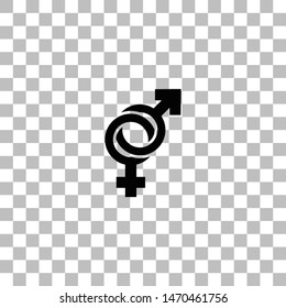 Gender. Black flat icon on a transparent background. Pictogram for your project