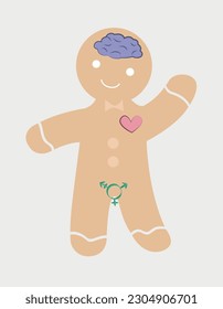 gender bread ginger bread person illustration