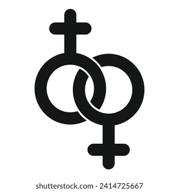Gender chain support icon simple vector. Human move. Portrait trans agender