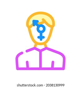 Gender Change Man Color Icon Vector. Gender Change Man Sign. Isolated Symbol Illustration