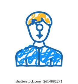 gender change man doodle icon sketch vector. gender change man sign. isolated symbol illustration