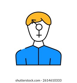 gender change man line icon vector. gender change man sign. isolated symbol illustration