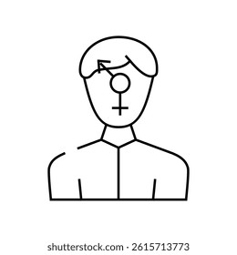 gender change man line icon vector. gender change man sign. isolated contour symbol black illustration
