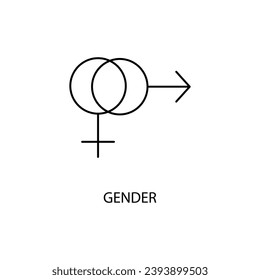 Icono de línea de concepto de género. Ilustración de elemento simple. Diseño de símbolos de esquema de concepto de género.