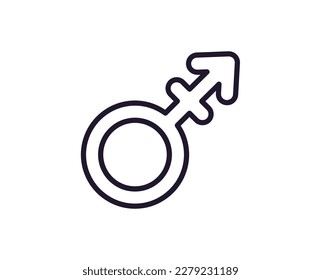 Gender concept. Single premium editable stroke pictogram perfect for logos, mobile apps, online shops and web sites. Vector symbol isolated on white background. 