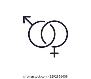 Concepto de género. Pictograma de infarto único editable de primera calidad perfecto para logotipos, aplicaciones móviles, tiendas en línea y sitios web. Símbolo vector aislado en fondo blanco. 