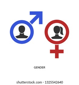 Gender concept vector icon. Simple element illustration. Gender concept symbol design. 
