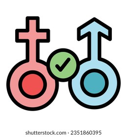 Vector de contorno de icono de anticoncepción de género. Salud de consejo. Color femenino de condón