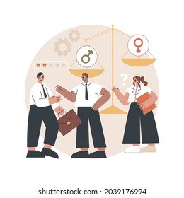 Gender Discrimination Abstract Concept Vector Illustration. Sexism, Gender Roles And Stereotypes, Workplace Inequality, Skills And Capabilities, Women Rights, Labor Market Abstract Metaphor.