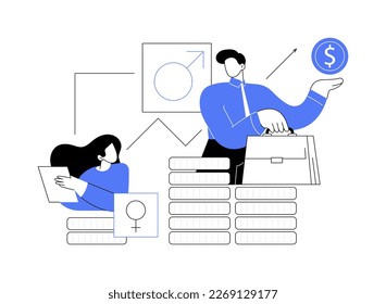 Gender discrimination abstract concept vector illustration. Sexism, gender roles and stereotypes, workplace inequality, skills and capabilities, women rights, labor market abstract metaphor.