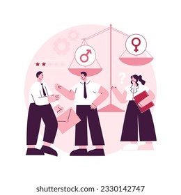 Gender discrimination abstract concept vector illustration. Sexism, gender roles and stereotypes, workplace inequality, skills and capabilities, women rights, labor market abstract metaphor.