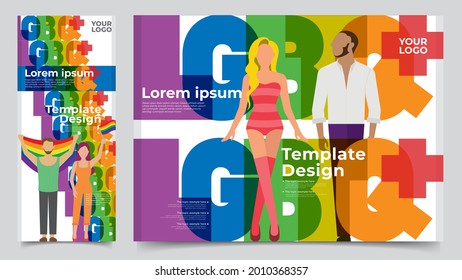 Gender Diversity Flat Character Design, Set of LGBTQ+ Community. Template design elements set for bookcover, corporate report, poster, and flyer