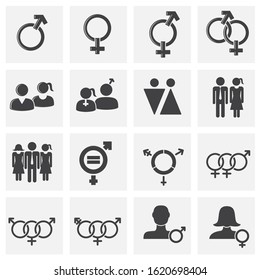 Gender diversity related icons set on background for graphic and web design. Creative illustration concept symbol for web or mobile app.