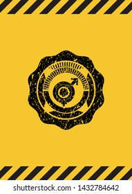 gender dysphoria icon black grunge emblem inside yellow warning sign. Vector Illustration. Detailed.