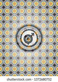 gender dysphoria icon inside arabesque style emblem. arabic decoration.