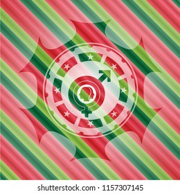 gender dysphoria icon inside christmas colors style badge.
