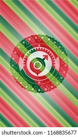gender dysphoria icon inside christmas emblem.