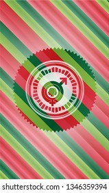 gender dysphoria icon inside christmas style emblem.