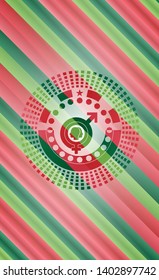 gender dysphoria icon inside christmas badge background.