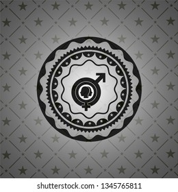 gender dysphoria icon inside dark emblem. Retro