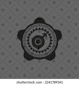 icono de disforia de género dentro del emblema oscuro. 