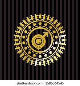 gender dysphoria icon inside gold badge