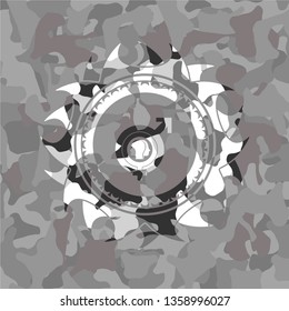 gender dysphoria icon inside grey camouflage texture