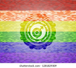 gender dysphoria icon inside lgbt colors emblem 