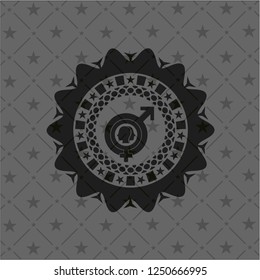 gender dysphoria icon inside realistic black emblem