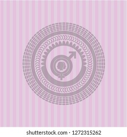 gender dysphoria icon inside realistic pink emblem