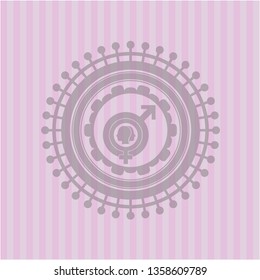 gender dysphoria icon inside realistic pink emblem
