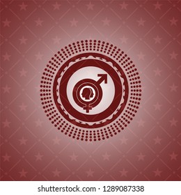 gender dysphoria icon inside red icon or emblem