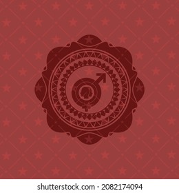 gender dysphoria icon inside red icon or emblem. 