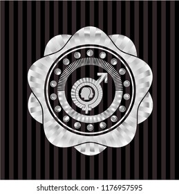 gender dysphoria icon inside silver emblem or badge
