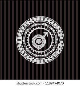 gender dysphoria icon inside silver badge or emblem