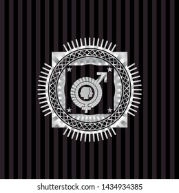 gender dysphoria icon inside silver shiny badge