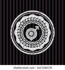 gender dysphoria icon inside silver badge or emblem