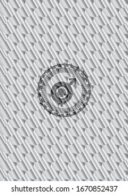 gender dysphoria icon inside silver color badge or emblem. Scales pattern. Vector Illustration. Detailed.