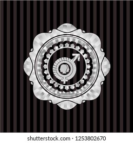 gender dysphoria icon inside silvery badge or emblem