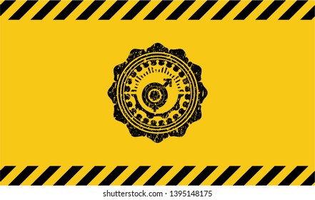gender dysphoria icon inside warning sign, black grunge emblem. Vector Illustration. Detailed.