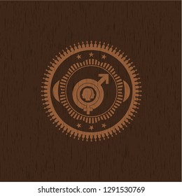 gender dysphoria icon inside wood signboards