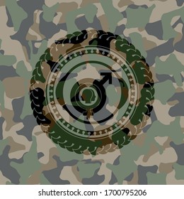 gender dysphoria icon on camouflage texture