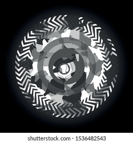 gender dysphoria icon on grey camouflaged pattern